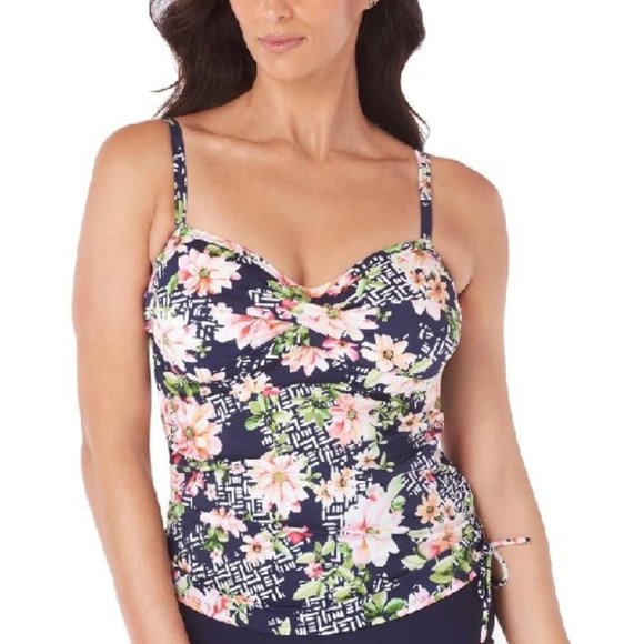 Swim Solutions Juliet Floral Underwire Tankini - Picture 1 of 5